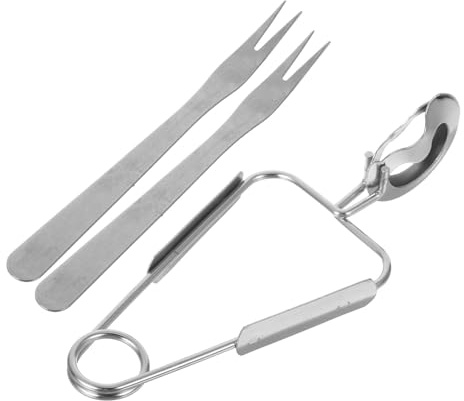 DOITOOL 1juego Pinzas y Tenedores para Caracoles Acero Inoxidable Diseño Antideslizante para Escargot Comida de Marisco y Buffet