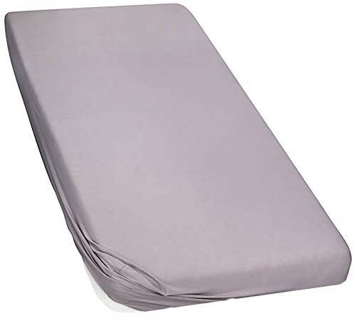 Moon-Luxury Topper Spannbettlaken Jersey Stretch Spannbetttuch Boxspringbett 97% Mako-Baumwolle 3% Elastan 230g/m²-graphit-180x200-200x220