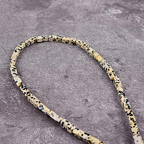 30 st 4 x 13 mm naturlig dalmatisk ädelsten lösa pärlor rör energi sten helande kraft för smyckestillverkning 15,5 tum en tråd