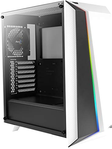 Aerocool CYLONPROWG, ATX RGB PC-Gehäuse, Hartglas, 12 cm Lüfter, weiß