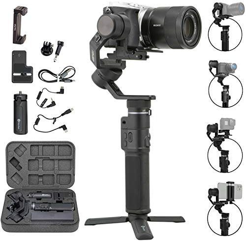 FeiyuTech G6 MAX 3-Axis Handheld Gimbal Stabilizer for Light Mirrorless Camera Like Sony a7,RX100 Series,Action Camera,Smart Phone iPhone 11 Pro MAX,1.2Kg Payload,Splash Proof