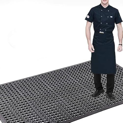 Alfombra antideslizante grande para entrada de suelo de goma resistente para interiores y exteriores, antideslizante, para puertas de drenaje, resistente, sin deslizamiento, baño, 90x210 cm