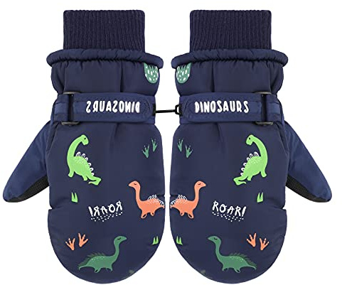 QKURT Guanti da Sci per Bambini, Antivento Invernali Isolanti Termici da 2 a 15 Anni, per Neve Slitta Pattinaggio Snowboard Running