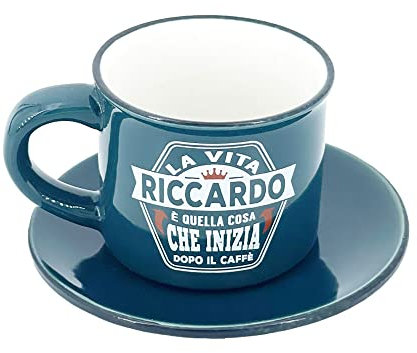 TAZZINA DA CAFFE' PERSONALIZZATA CON PIATTINO - RICCARDO