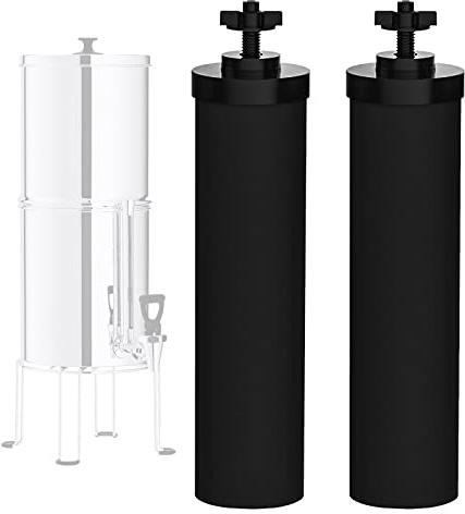 NSF/ANSI 42 Certified Black Purification Elements, for BB9-2® Water Filters Replacement, Compatible with Berkey Gravity Filtration System, Replacement for Berkey Black Filter, Pack of 2
