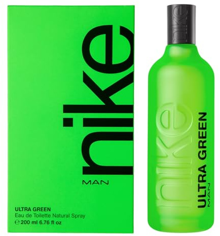 NIKE - Ultra Green 200 ml, Colonia Hombre, Perfume Formato Spray, Eau de Toilette Natural y Masculina. Aroma Amaderado Oriental, Fragancia Fresca, Poderosa y de Larga Duración