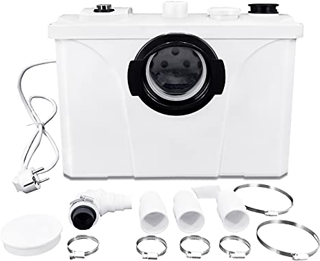 UISEBRT Hebeanlage Schmutzwasser Fäkalienpumpe 700W, Haushaltspumpe Abwasser mit Kohlefilter und Edelstahl Klingen, Schmutzwasserpumpen für WC, Dusche, Küche und Spülmaschinen