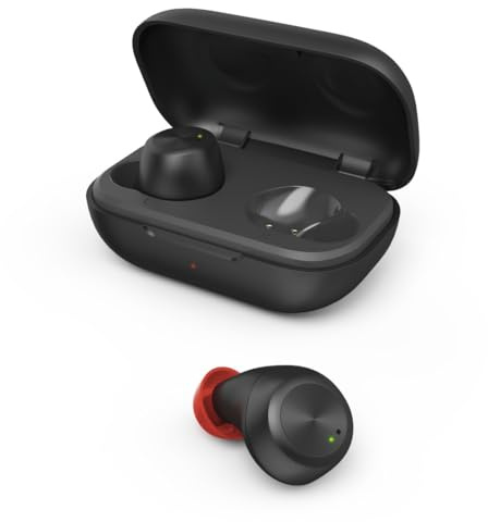 Hama Bluetooth Kopfhörer Spirit Chop (In Ear Kopfhörer mit Mikrofon, True Wireless Earbuds mit Ladestation, IPX 4, Laufzeit 16h, kabellose Kopfhörer mit Sprachsteuerung, Siri, Google) schwarz