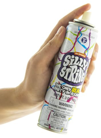 The Original Silly String! Silly String Single Can, Assorted Colors, 3 oz Large Can – The Only Real Party in a Can! Be Silly! Shoots over 15ft!