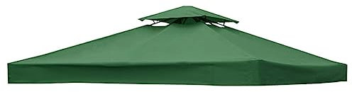 WWYL Toit de Rechange pour tonnelle, Étanche - 3 x 3 m, Couche Double Bâche de Toit de Jardin, Toile de Rechange pour pavillon tonnelle Tente (Vert)