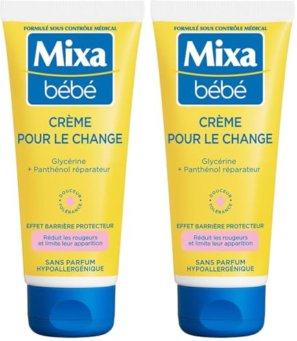 Mixa Bébé Crème pour le Change, 100 ml (Lot de 2)
