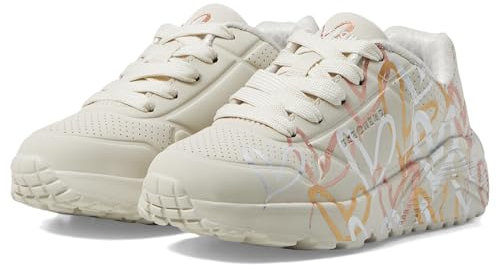 Skechers Mädchen UNO Lite Metallic Love Sneaker, Naturfarben Mehrfarbig, 36.5 EU