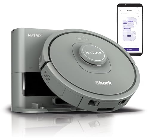 Shark RV2300S Matrix Self-Empty Robot Vacuum with No Spots Missed on Carpets & Hard Floors, Bagless 30 Day Capacity Base, Precision Home Mapping Perfect for Pet Hair, Wi-Fi, Black/Grey (Renewed)
