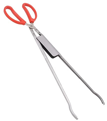 PRETYZOOM Stainless Steel Curved Lobster Tong and Crab Clamp, Anti-Slip Multi-Function Metal EEL and Loach Tong for Outdoor Sea Fishing and Crabbing Tools