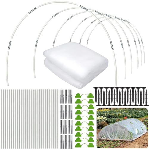 Pflanztunnel Bögen,Gewächshaus Tunnel Bögen,Folientunnel Für Hochbeet,Gewächshausreifen Folientunnel,Rostfrei Frei Biegbar Gartenreifen,Fiberglas-Stützrahmen Pflanzentunnel für Pflanzenabdeckung
