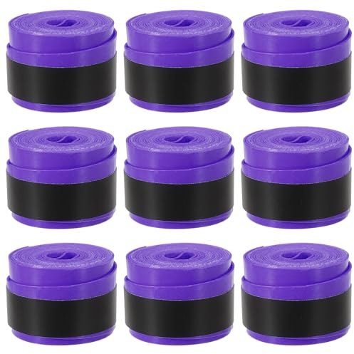 PATIKIL 1.1m Griffband Tennisschläger, 9er Pack 43,3 Overgrip Stretchy rutschfest Schweißabsorbierend Schläger Tape für Badminton Angelrute, Lila