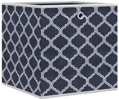 vidaXL Scatole Portaoggetti 4 pz Blu 32x32x32 cm Tessuto Non Tessuto, Scatola di immagazzinaggio Pieghevole, unità di stoccaggio cubo, Scatola di immagazzinaggio cubo
