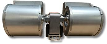 Ventilatore centrifugo EMMEVI - FERGAS CFD-DA 80X83-35 cod. 207722 doppia aspirazione lunghezza totale 310 mm, dimensioni bocchetta 2 x 108x50 mm, per stufe a pellet