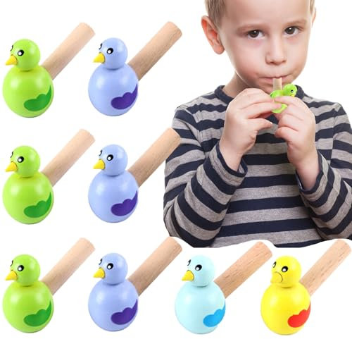 Hölzerne Vogelpfeifen Biluer Holzpfeife Kinder 10 PCS Vogelpfeife Vogel Pfeife Holz Vogelpfeife Holzpfeifen Partytröten Holzpfeifen Lotusflöte Weihnachten Lustige Pfeife Fuer Kinder(Zufällige Farbe)