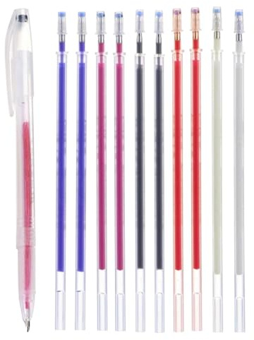Heat Erasable Fabric Pens - 4 Colors Textile Markers | Heat Erase Empty Sewing Pens For Marking Textile With 10 Refills | Erasable Writing Instruments For Quilting Sewing Dressmaking