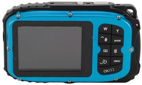 Caméra Vidéo sous-Marine, Appareil Photo sous-Marin de 196 Pouces avec écran Couleur de 2,4 Pouces, Carte Mémoire 32 G, Reconnaissance Faciale, Appareil Photo à Action pour Vlog (Blue)