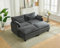 SITURAY Doppellagige Ecksofa Modulares Sofa, Wohnlandschaft L-Form Cloud Couch mit Ottomane, Chenillestoff Eckcouch Corner Sofa mit Schlaffunktion für Wohnzimmer Schlafzimmer (Grau, 2 Sitzer)