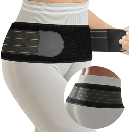 JIUFENTIAN Sciatica Belt Relieve Back Pain & Sciatica Sacroiliac SI Joint Hip Support Brace- Adjustable Lower Back Support Belt for Women and Men Sacrum, Hip and Pelvic Belt (Black, L/XL)