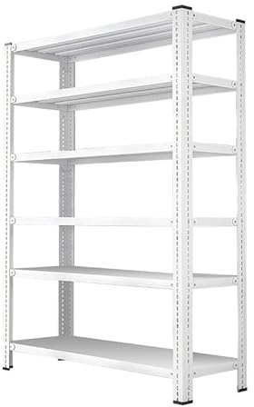 Future Warrior Schraubregal Lagerregal Weiß, 1080kg Gesamtlast - 80x30x180cm, 6 Böden (180kg/Boden)