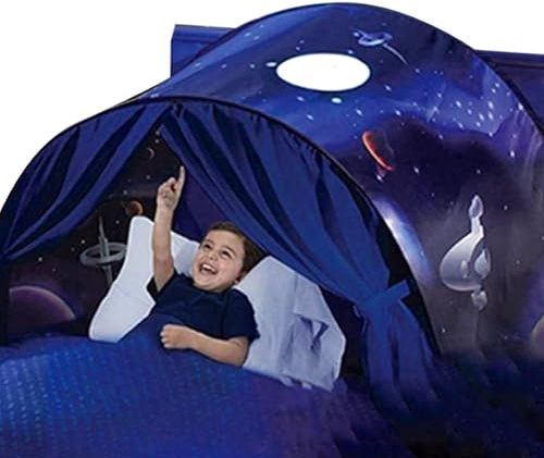 Pesoncarl Tenda da Letto per Bambini per Ragazze e Ragazzi Tenda da Letto Pieghevole a Tema Spaziale per Sale Giochi da Camera da per Bambini