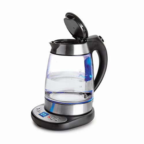 Lacor - 69292 - Hervidor Agua eléctrico de Cristal, 1.7L, 2200W, Inox.