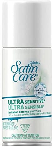 Gillette Satin Care Ultra Sensitive Irritation Defense Shave Gel, 2.5 Oz