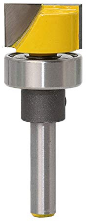 Gasea 1/4 Shank Flush Trim Hinge Mortise Template Cleaning Bottom Router Bit, 3/4W X 7/16H Woodworking Milling Cutter Bit