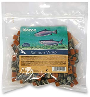 Biazoo Tira Salmón Envuelta en Piel Salmon 500 grs Snacks para Perros Apto para Todas Las Razas y tamaños. Snack Altamente digerible y con Alto conteido en proteína