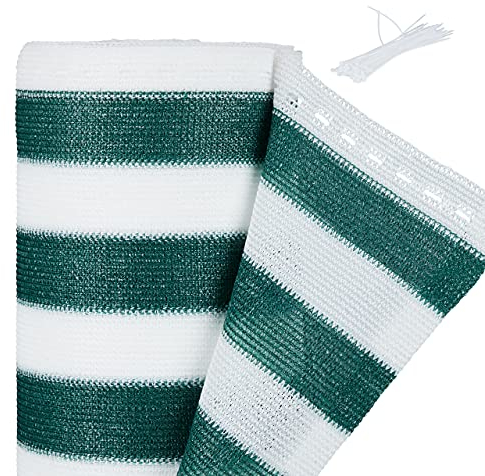 Relaxdays Frangivista, 1,2 x 10 m, Telo Ombreggiante, Rete Copri Recinzioni Esterno e Ringhiere Balconi, Verde Bianco, 10 Metri