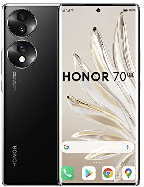 Honor 70, Smartphone 5G, OLED 6,67, 8 GB, 256 GB, Android 12 GMS, Wi-Fi, nero (Midnight Black)