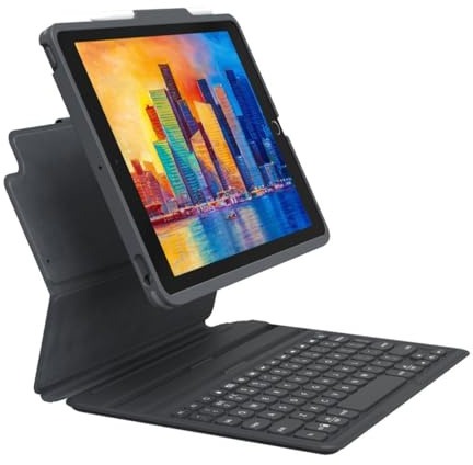 ZAGG Pro Keys Keyboard & Detachable Case Compatible with Apple iPad 10.9in, Backlit, Durable, Lightweight, Travel Friendly, Bluetooth, Gray/Black, (British English)