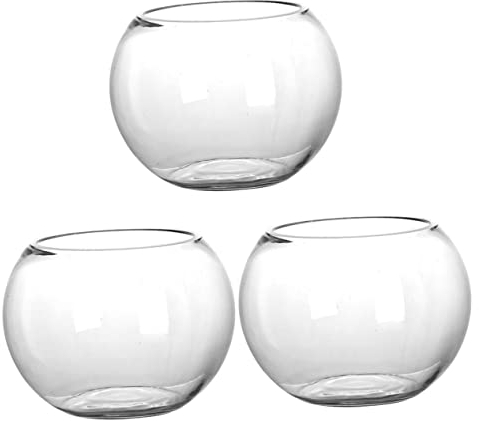 Operitacx Vase à Bulles en Verre Transparent, 3 Paquets, Rond, planteur de Bulles, Terrarium, Bol à Poisson, pour événement de Mariage, décoration de la Maison