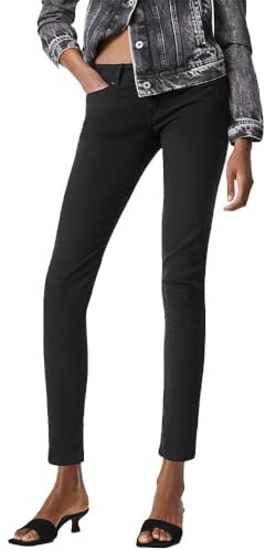 Pepe Jeans Skinny Low Waist, Pantalones, Mujer, Negro (Black), 30W / 32L