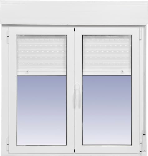 Ventanastock Ventana Aluminio 1000X1355 Practicable Oscilobatiente Con Persiana PVC 2 hojas