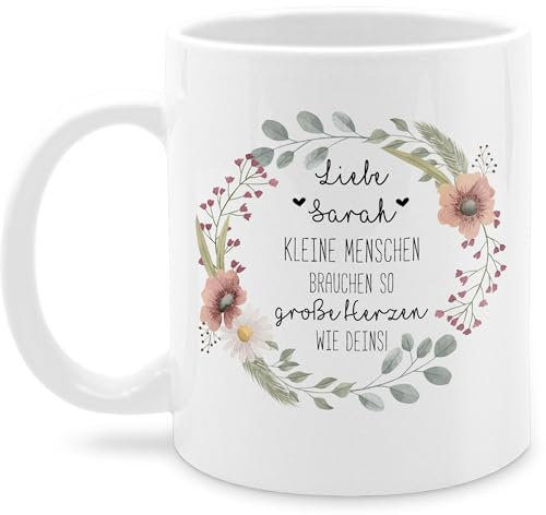 Tasse Tassen 325ml - Erzieher - Kleine Menschen brauchen so große Herzen wie deins | Erzieherin Geschenk | Tagesmutter Geschenke | Krippe Abschiedsgeschenk KiGa - 325 ml - Weiß