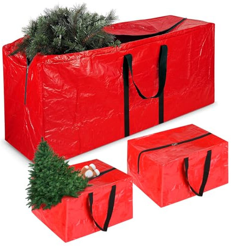 Weihnachtsbaum Aufbewahrungstasche, Weihnachtsbaumtasche für 2,5m Weihnachtsbaum, Oxford Wasserdichte Aufbewahrungstasche Mit 2 Weihnachtsdeko Aufbewahrungssäcke Für Weihnachtsdeko Baumschmuck