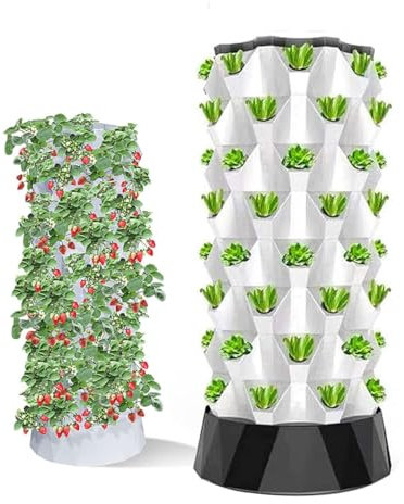 GHRERTX Torre Hidropónica,Sistema De Cultivo Hidropónico,Kit De Cultivo Aeropónico,Cultivo Sin Suelo De Bricolaje,Jardín De Torre Hidropónica Vertical,para Cultivar Hierbas, Frutas Y Verduras