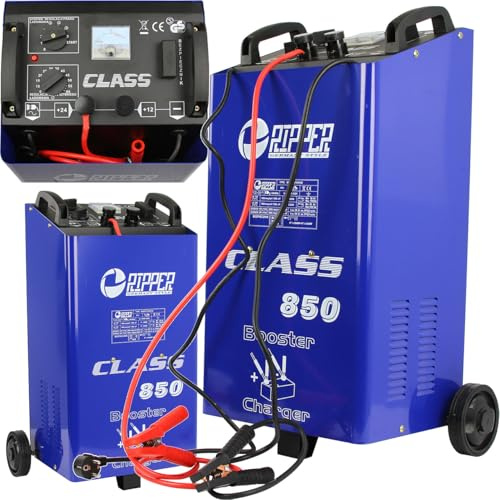 Cargador de coche con función de arranque | 80-1000Ah | 12-24V | Corriente de arranque 400A/12V, 400A/24V | con ruedas | Azul
