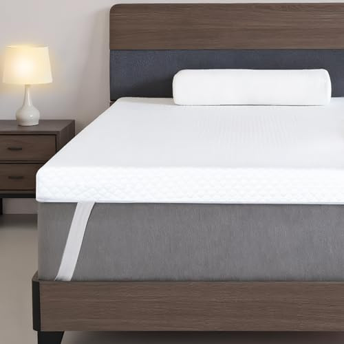 Fvkind 3 Inch Gel Memory Foam Mattress Topper Queen, Breathable Cooling Mattress Topper for Back Pain Relief, Washable Cooling Cover and High Density Memory Foam Included for Dorm, Bedroom