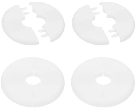 PATIKIL Wall Split Flange 70mm / 2.8 OD, 4 Pcs Round Escutcheon Plate Cover PPR Plumbing Cover Plates with Self-Adhesive Tape for 17mm / 0.7 Dia Water Pipe Faucet, White
