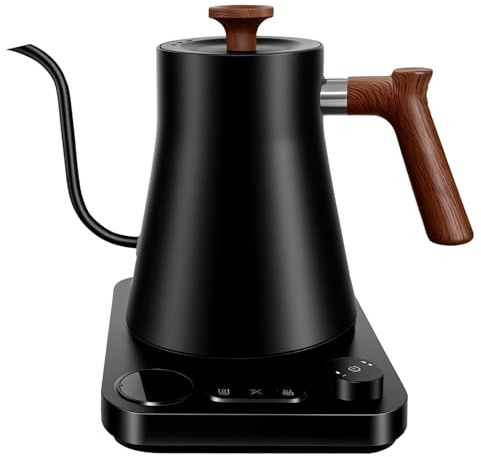 Gooseneck Electric Kettle with Temperature Control, 0.9L Pour Over Coffee Kettle, 1200W Fast Boil, Stainless Steel Interior, Auto Shut-Off & Boil-Dry Protection, for Coffee and Tea (black)
