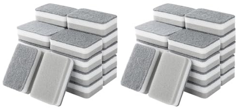 Rastapulz last skrubbsvamp, dubbelsidig disksvamp för köket, mångsidig djuprengöring skrubbsvamp, 40 stycken