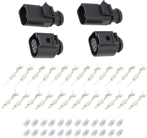 YINETTECH 2 Juegos de Conectores Hembra Y Macho de 6 Pines para Coche 3B0973813 1J0973713 Compatible con VW Y Compatible con Audi