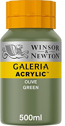 Winsor & Newton 2150447 Galeria Acrylfarbe, hohe Pigmentierung, lichtecht, buttrige Konsistenz, 500 ml Topf - Olivgrün
