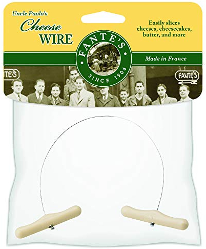 Fantes Cheese Wire Cheese Slicer, Stainless Steel, 12-Inches Long, The Italian Market Original since 1906